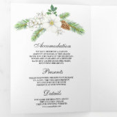 White Berries Pine Cones 3 in 1 Weihnachtsfeier Dreifach Gefaltete Einladung (Innen Erste Seite)