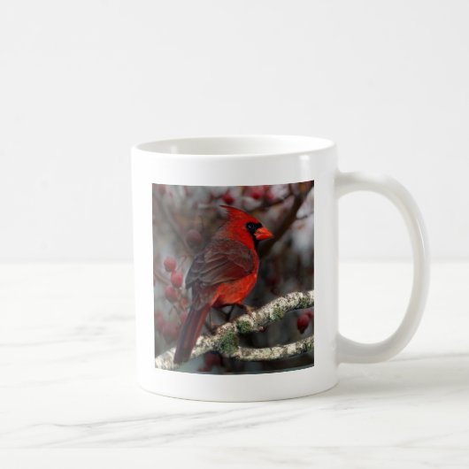 White Berries Primitive Christmas Red Kardinal Kaffeetasse (Rechts)