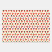 White-Berry-Custard Illustrierte Erdbeere Geschenkpapier Set (Vorderseite 3)