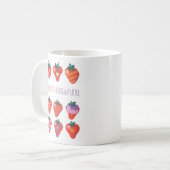 White Berry Fond von dir Illustrierte Erdbeere Kaffeetasse (Vorderseite Links)