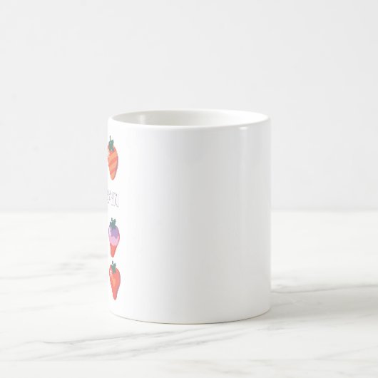 White Berry Fond von dir Illustrierte Erdbeere Kaffeetasse (Mittel)