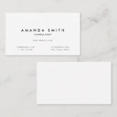 White Beruflich Modern Minimal Business Card Visitenkarte (Vorne/Hinten)