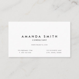 White Beruflich Modern Minimal Business Card Visitenkarte