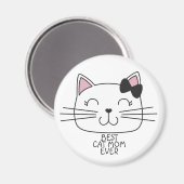 White Best Cat Mama mit niedlichem Cartoon Kätzche Magnet (Vorderseite/Rückseite)