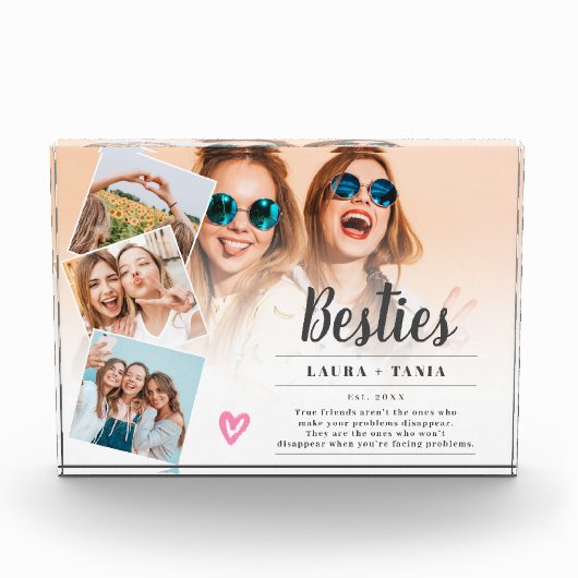 White Best Friends Skript 4 Foto Collage Grid (Vorderseite)