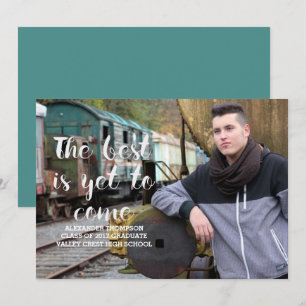 White Best is yet Come Foto Abschluss Einladung