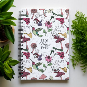 White Best Mama jemals Picture Hummingbird Floral Notizblock