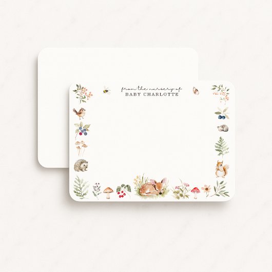 White BG, Woodland Nursery Stationery Note Card, Ankündigung
