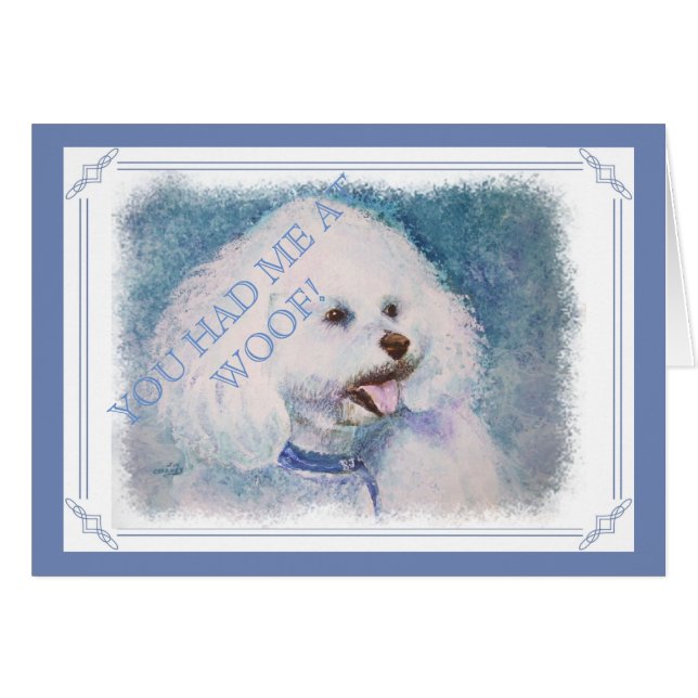 WHITE BICHON FRISE (Vorderseite (Horizontal))