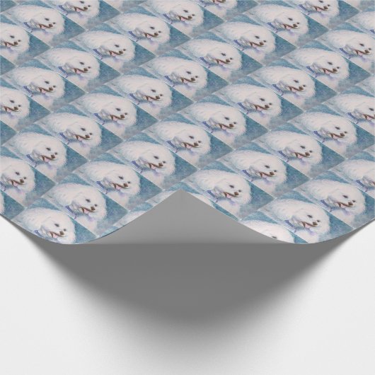 WHITE BICHON FRISE GESCHENKPAPIER (Ecke)