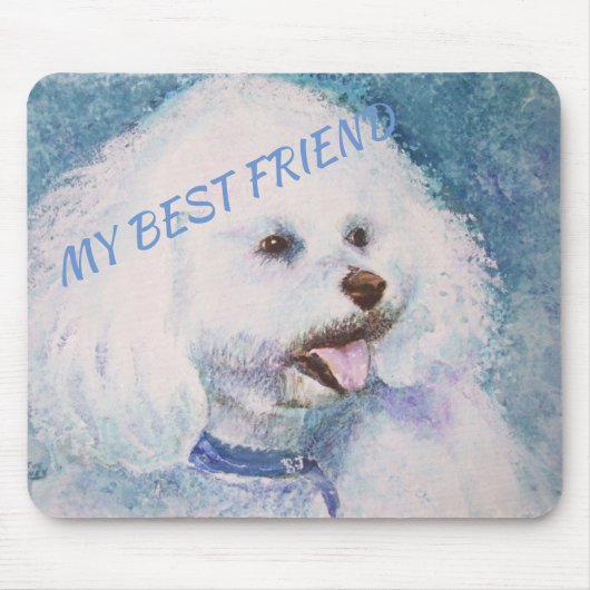 WHITE BICHON FRISE MOUSEPAD (Vorne)
