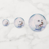 White Bichon Frise Welppy zum Geburtstag Konfetti (Vorderseiten)