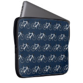 White Bicycle On Navy Blue Laptopschutzhülle (Vorne Rechts)