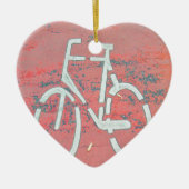 White Bicycle Red Street, Traffic Sign Bicycles Keramikornament (Vorne)