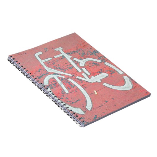 White Bicycle Red Street, Traffic Sign Bicycles Notizblock (Rechte Seite)