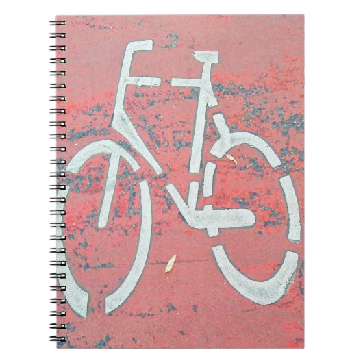 White Bicycle Red Street, Traffic Sign Bicycles Notizblock (Vorderseite)