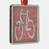 White Bicycle Red Street, Traffic Sign Bicycles Silbernes Ornament (Rechts)