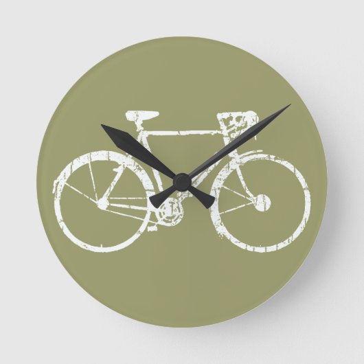 white bicycle runde wanduhr (Vorderseite)
