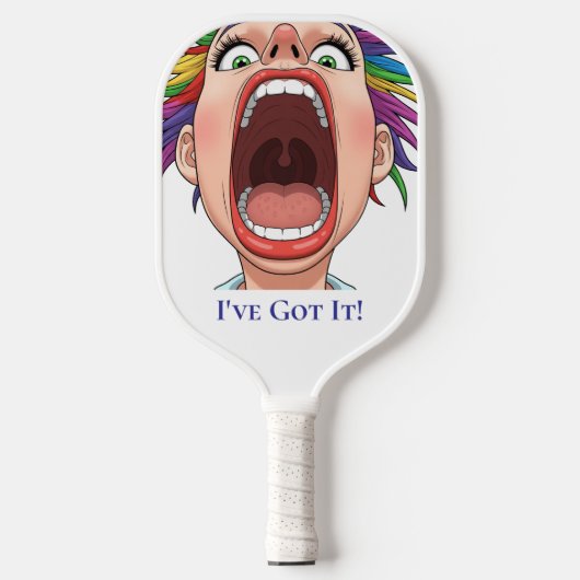 White Big Mouth Pickleball Schläger (Vorderseite)