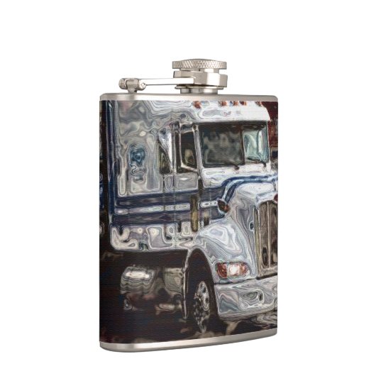 White Big Rig LKWs LKWs Flachmann (Rechts)