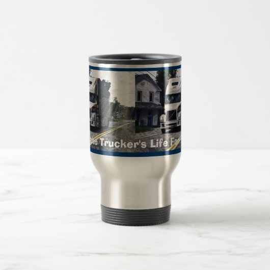 WHITE BIG RIG TRUCKER'S REISE MUG REISEBECHER (Mittel)