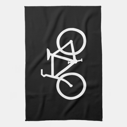 White Bike Route Geschirrtuch (Vertikal)