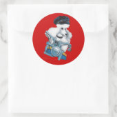 White Biker Chick Poodle Sticker (Tasche)