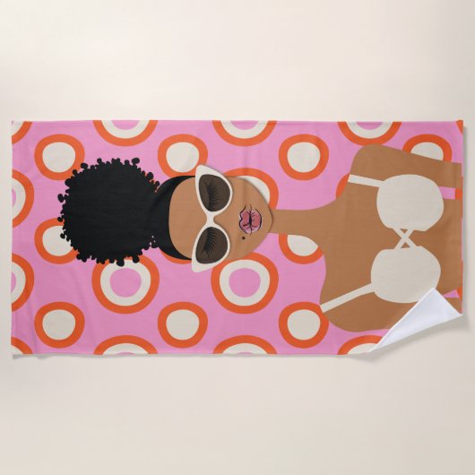 White Bikini Beach Handtuch (Vorderseite)