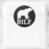 WHITE BILF RUNDER AUFKLEBER (Tasche)