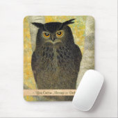White Birch and Horned Owl Katsuda Yukio bird art Mousepad (Mit Mouse)