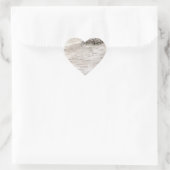 White Birch Bark Herz-Aufkleber (Tasche)
