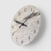 White Birch Bark Runde Wanduhr (Winkel)