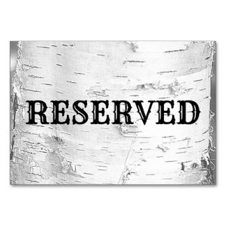 White Birch Bark Wedding Reserviert Tafelzeichen Tischnummer