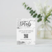 White Birch Details QR code Wedding Enclosure Begleitkarte (Stehend Vorderseite)