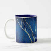 White Birch Tree Blue Sky Personalisiert Zweifarbige Tasse (Links)