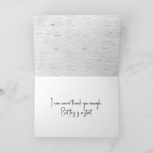 White Birch Tree Design Danke Karte (Innenseite)