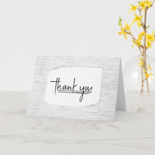 White Birch Tree Design Danke Karte (Gelbe Blume)