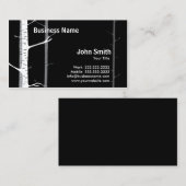 White Birch Trees Forest Dark Visitenkarte (Vorne/Hinten)