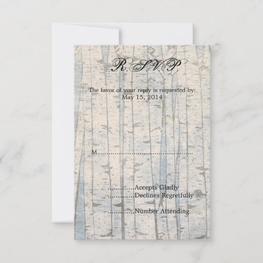 White Birch Trees UAWG RSVP Karte (Vorderseite)