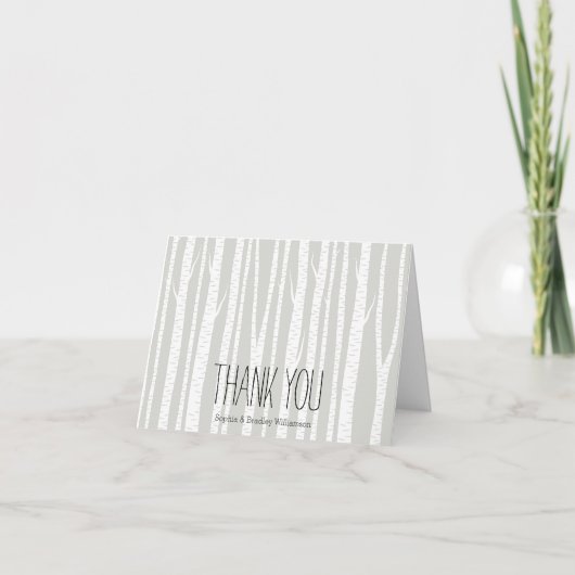 White Birch Trees Vielen Dank Dankeskarte (Vorderseite)