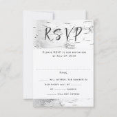 White Birch Wedding RSVP Guest Count Enclosure (Vorderseite)