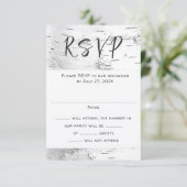 White Birch Wedding RSVP Guest Count Enclosure Karte (Stehend Vorderseite)