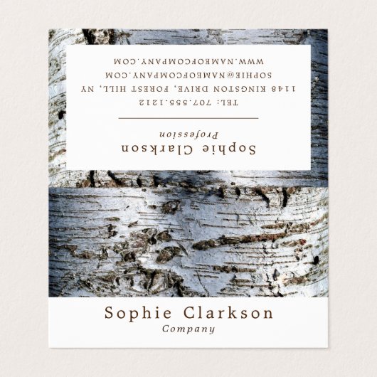 White Birch Wood Double Loyalty Visitenkarten (Außenseite Aufgefaltet)