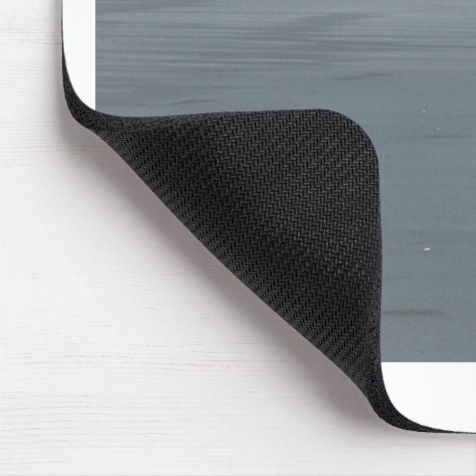 White Bird auf grauem Sand Beach Art Print Mousepad (Ecke)