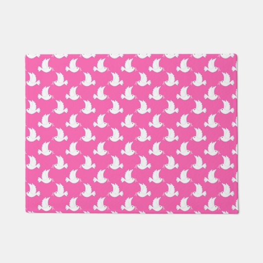 White Bird Breast Cancer Awareness Pattern Fußmatte (Vorderseite)
