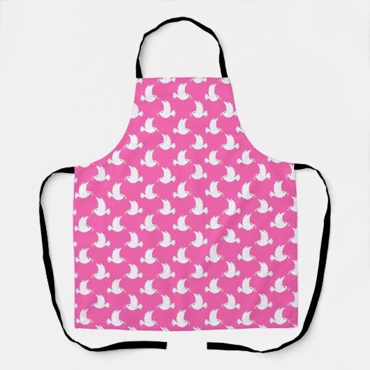 White Bird Breast Cancer Awareness Pattern Schürze (Vorderseite)