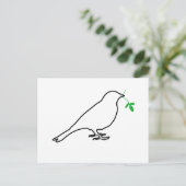 White Bird und Twig Postcard Postkarte (Stehend Vorderseite)