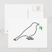 White Bird und Twig Postcard Postkarte (Vorne/Hinten)