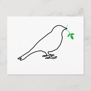 White Bird und Twig Postcard Postkarte