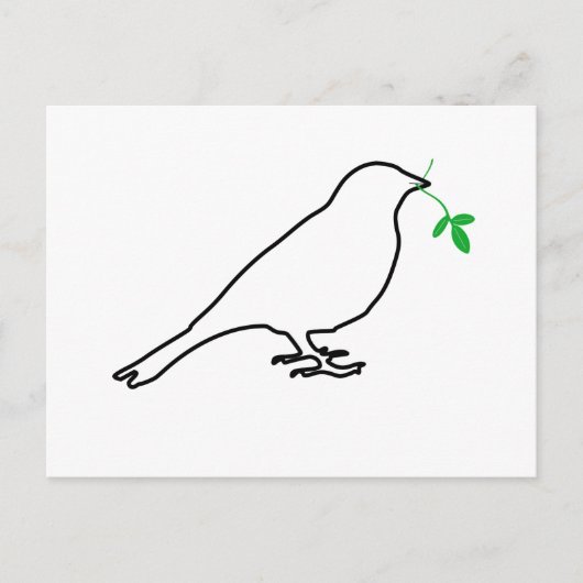 White Bird und Twig Postcard Postkarte (Vorderseite)